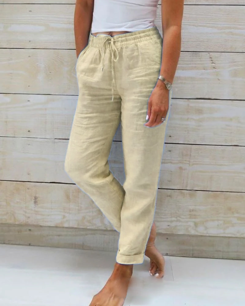 Taikoo | Luxe Cotton-Linen Tailored Trousers