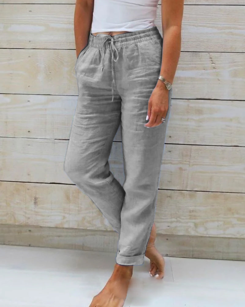 Taikoo | Luxe Cotton-Linen Tailored Trousers