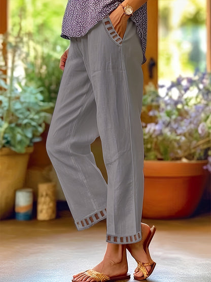 Taikoo | Relaxed Contrast Trim Cropped Pants